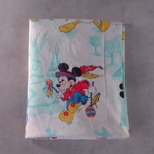 Vintage 1970s Native American Mickey & Pluto Walt Disney Disneyland Twin Fitted
